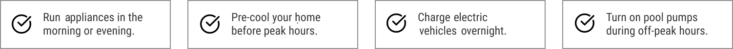 Time of Use Checklist